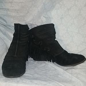 Yellowbox leather suede fringe bootie boot letty